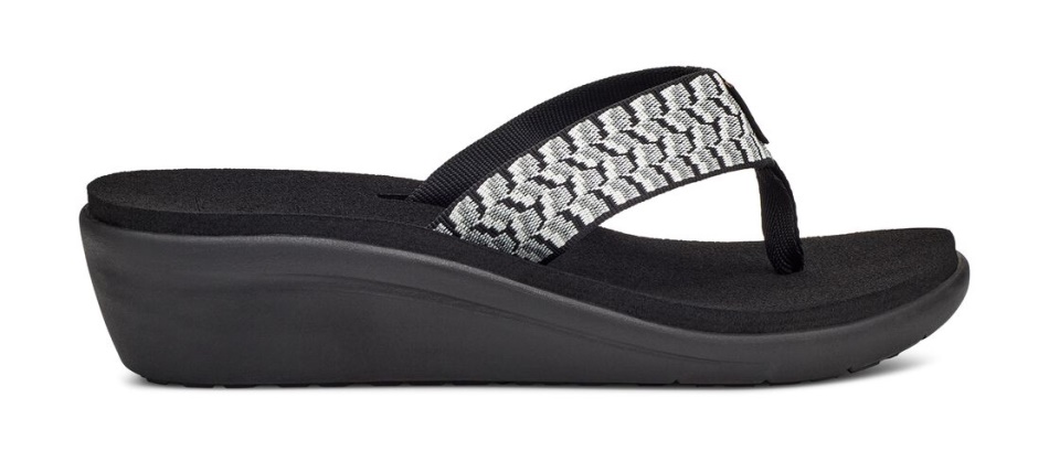 voya_wedge_teva_malingsspor_svart_hvit.jpg Voya Wedge Teva Malingsspor Svart-hvit - Bilde 1